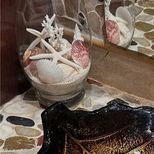 Coastal Seashell Glass Vase